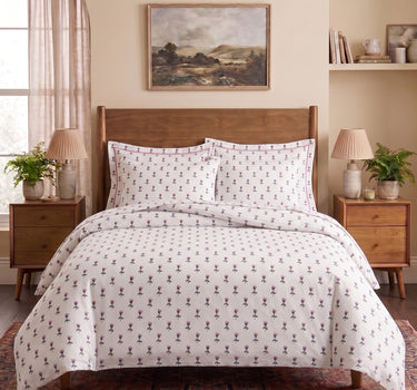 LABHAM Hemline 500TC 100% Cotton Printed King Size Bedsheet Set with 2 Matching Pillow Covers - King Size