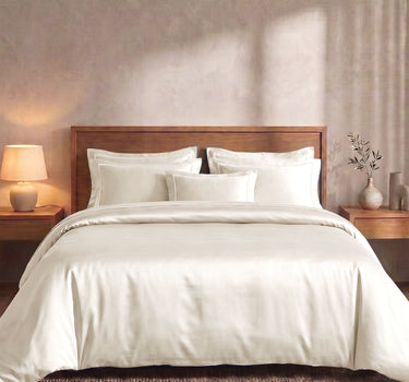 LABHAM 400TC 100% Bamboo King Size Bedsheet Set wit 2 Matching Pillow Covers - Cooling, Ultra Soft & Breathable - Ivory
