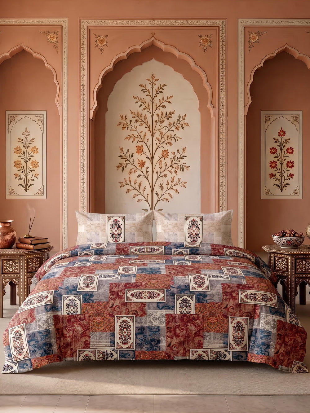 LABHAM Heritage 200TC NaturaSoft bedsheet in Bedsheet Set With 2 Matching Pillow Covers - King Size, styled on a king bed