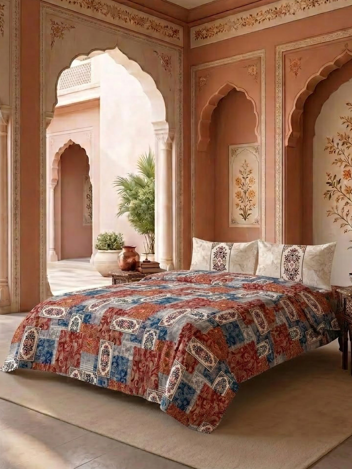 LABHAM Heritage 200TC Natura Soft Bedsheet Set With 2 Matching Pillow Covers - King Size