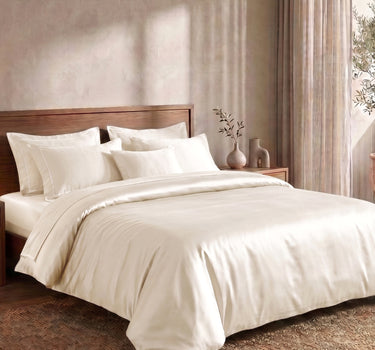 LABHAM 400TC 100% Bamboo King Size Bedsheet Set wit 2 Matching Pillow Covers - Cooling, Ultra Soft & Breathable - Ivory
