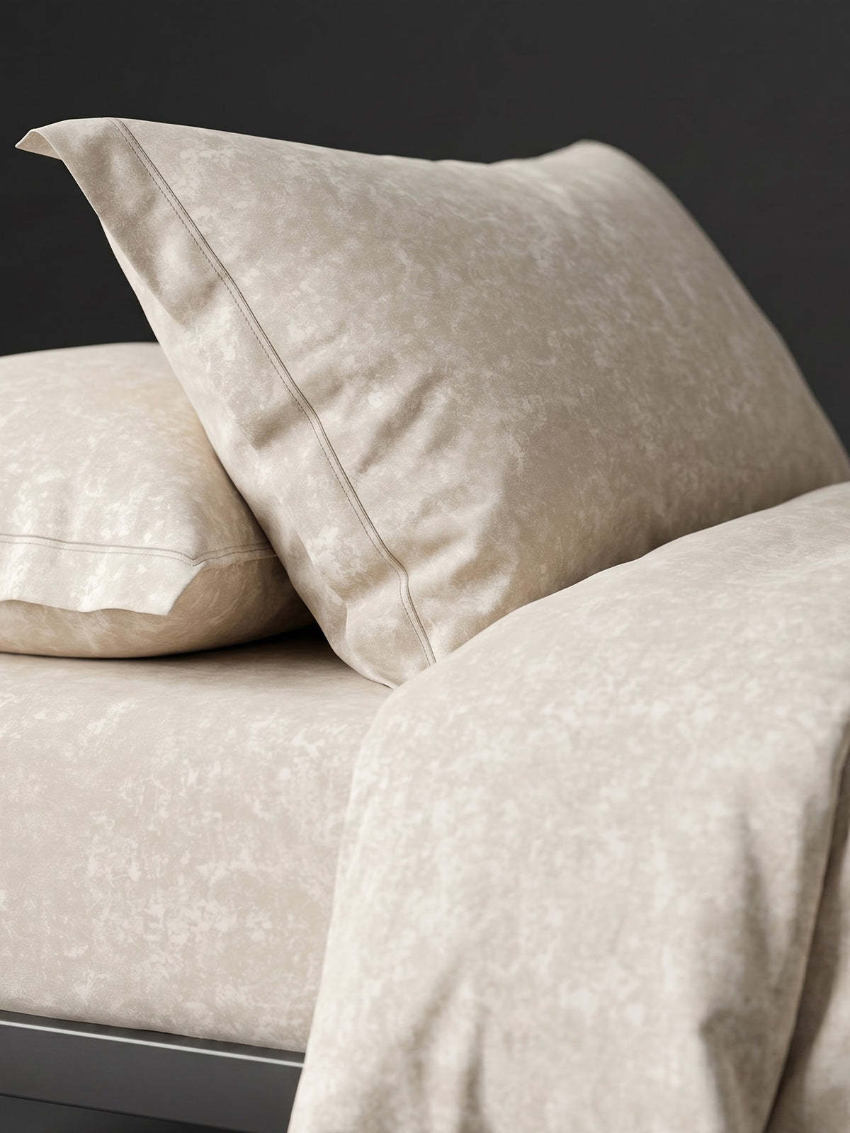 LABHAM Acid Wash 200TC Natura Soft Bedsheet Set With 2 Matching Pillow Covers - King Size