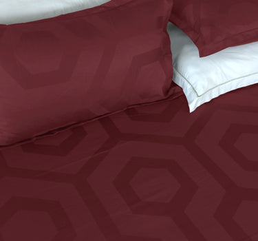 Italian Jacquard-King Size BedSheet Set (Pinkish Red)