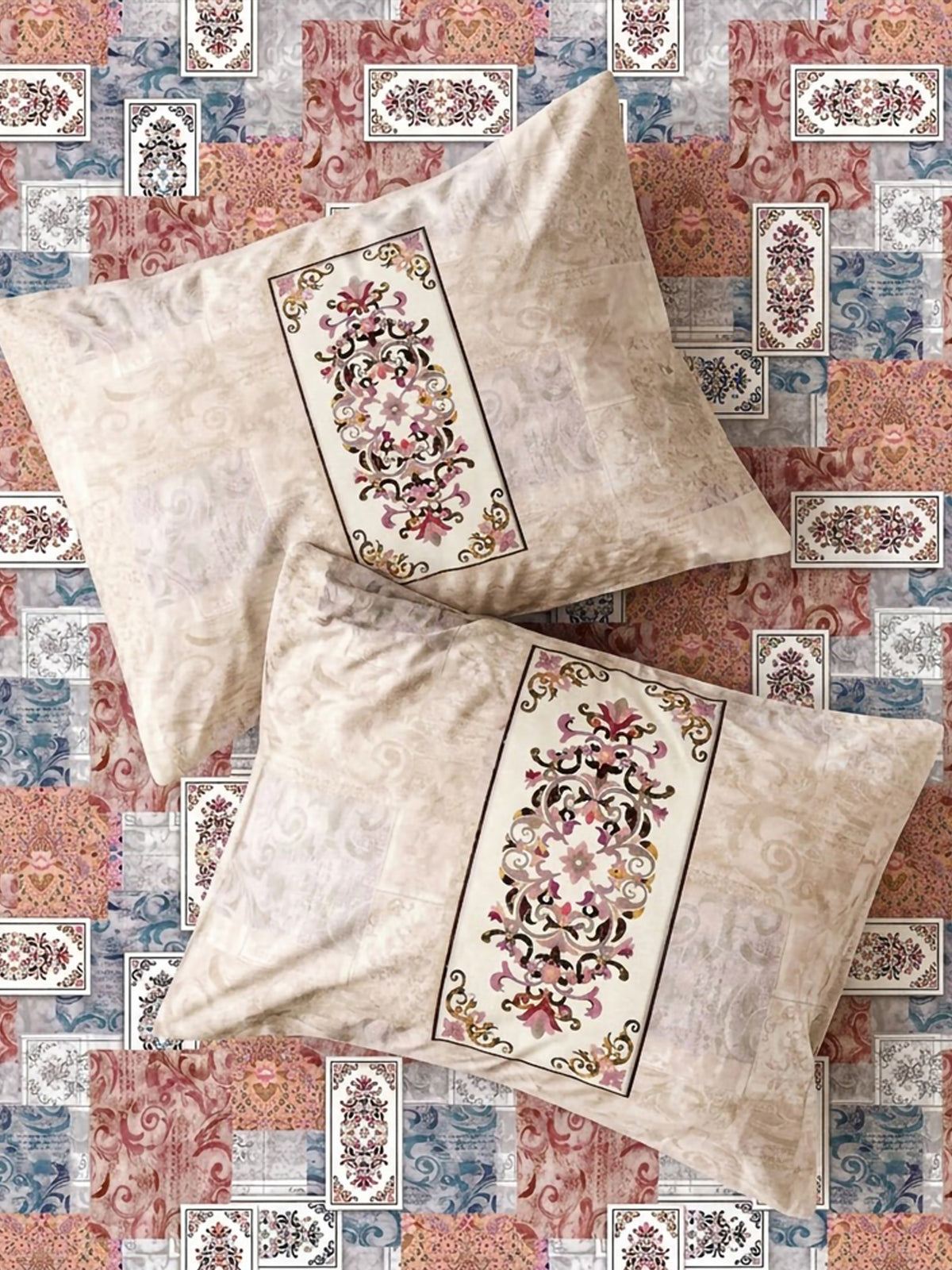 LABHAM Heritage 200TC Natura Soft Bedsheet Set With 2 Matching Pillow Covers - King Size