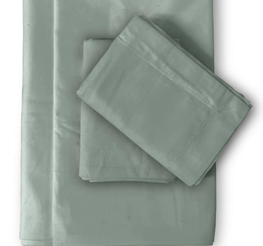 600TC Luxury King Size Pure Cotton Solid Bedsheet Set (Summer Green)