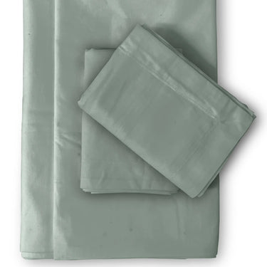 600TC Luxury King Size Pure Cotton Solid Bedsheet Set (Summer Green)