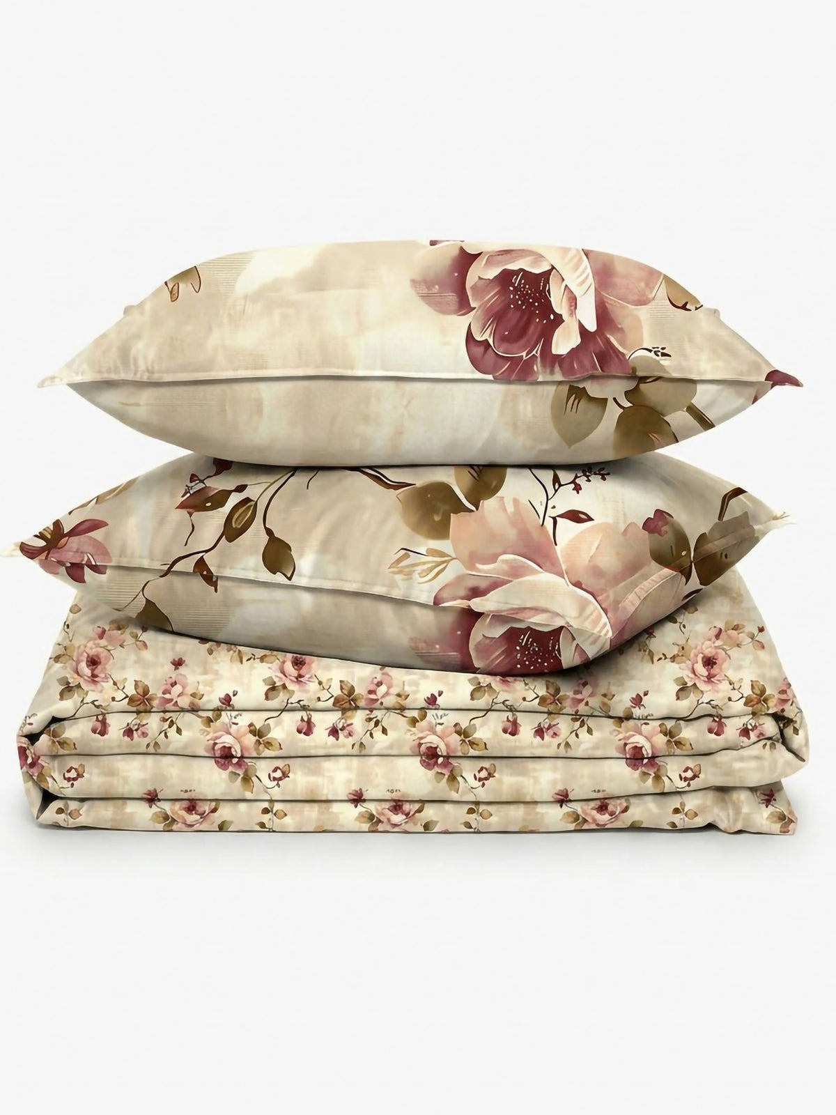 LABHAM Flora Fauna 200TC Natura Soft Bedsheet Set With 2 Matching Pillow Covers - King Size