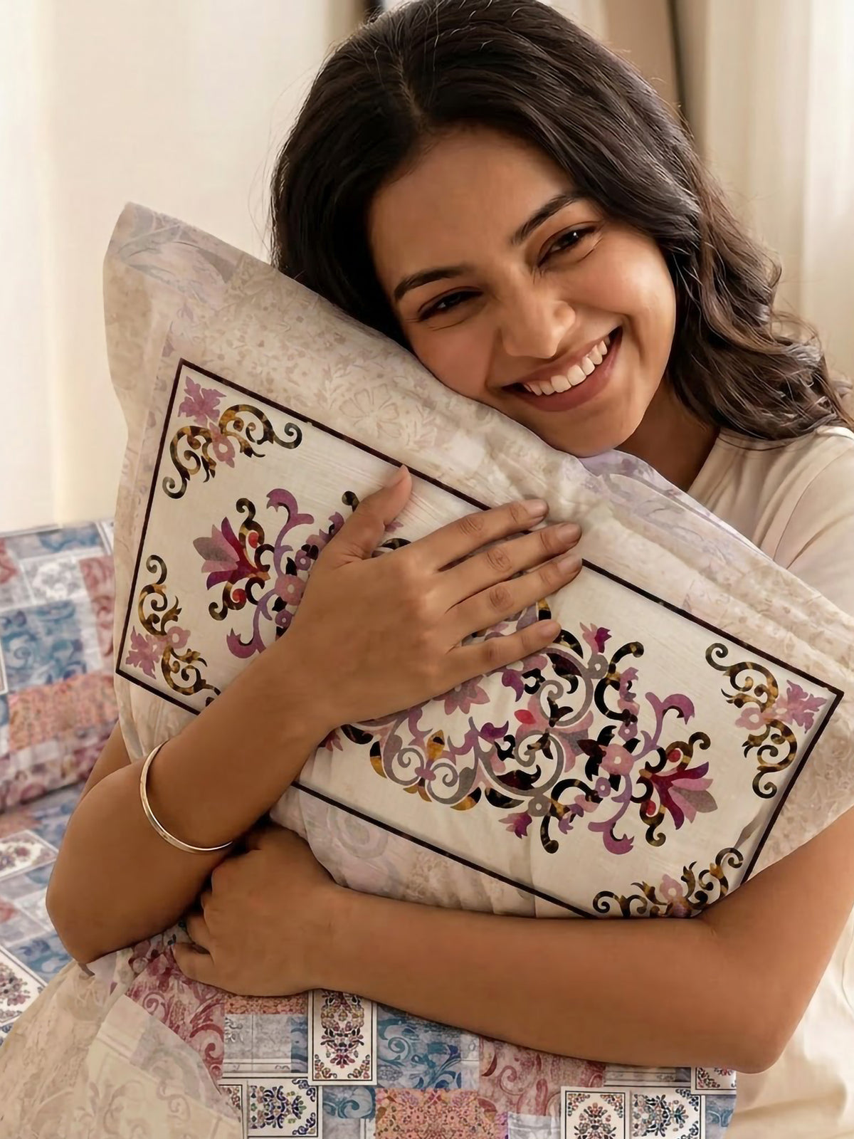 LABHAM Heritage 200TC Natura Soft Bedsheet Set With 2 Matching Pillow Covers - King Size