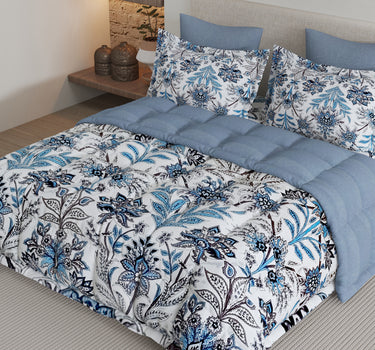 LABHAM - Daylight AC Comforter Bedding Set with Double bedsheet and 2 Pillow Covers - Queen Size (Glacier Blue)