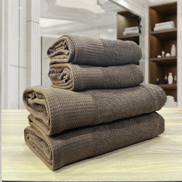 Celebration - 4Pc Pure Cotton Bath Towel Set (Brown)