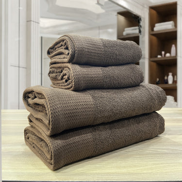 Celebration - 450GSM 100% Pure Cotton 4 Piece Towel Set (Brown)