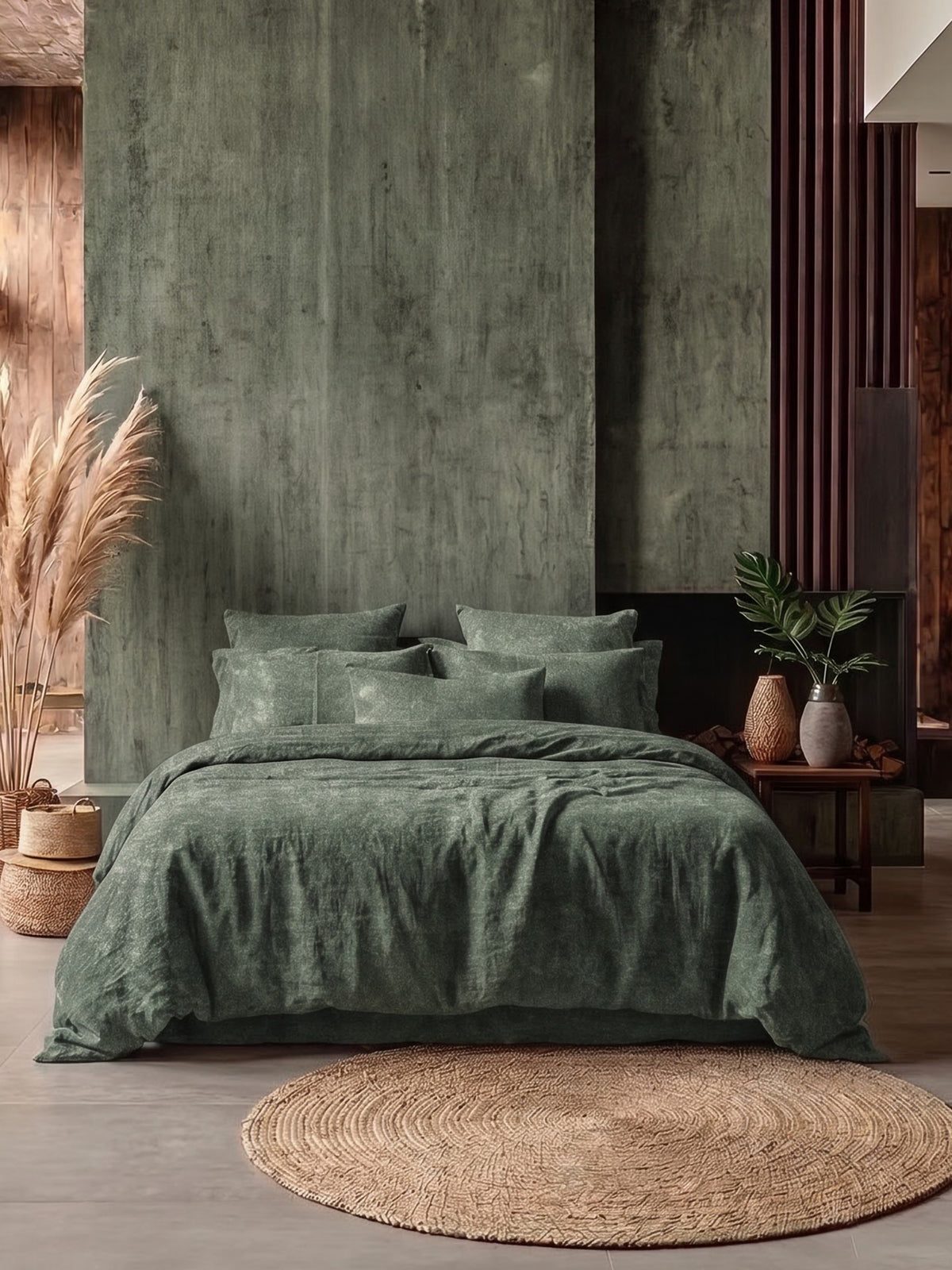 LABHAM Acid Wash 200TC Natura Soft Bedsheet Set With 2 Matching Pillow Covers - King Size
