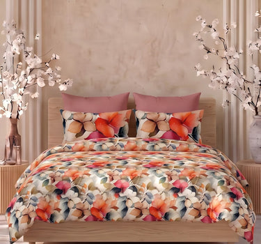 Flora Fauna 200TC Natura Soft Bedsheet Set With 2 Matching Pillow Covers - King Size