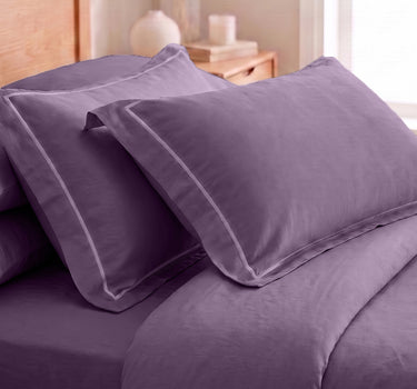 LABHAM 400TC 100% Bamboo King Size Bedsheet Set wit 2 Matching Pillow Covers - Cooling, Ultra Soft & Breathable - Purple