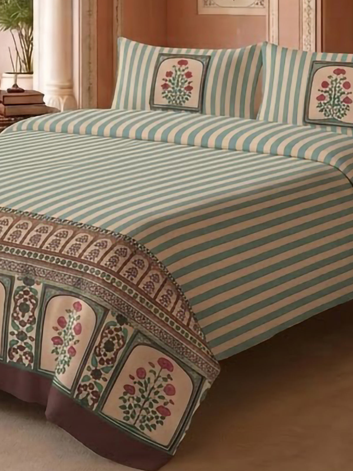 LABHAM Heritage 200TC Natura Soft Bedsheet Set With 2 Matching Pillow Covers - King Size