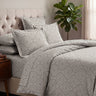 LABHAM Kadambari 300TC cotton king bedsheet in silver — Moroccan ogee damask percale (view 1)