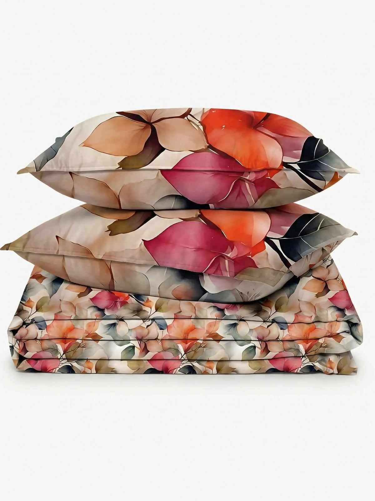 LABHAM Flora Fauna 200TC Natura Soft Bedsheet Set With 2 Matching Pillow Covers - King Size