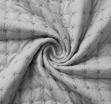 SOLACE 300GSM Cross Stitch Embroidered Quilt Bed Cover Set with 2 Pillow Covers – King Size