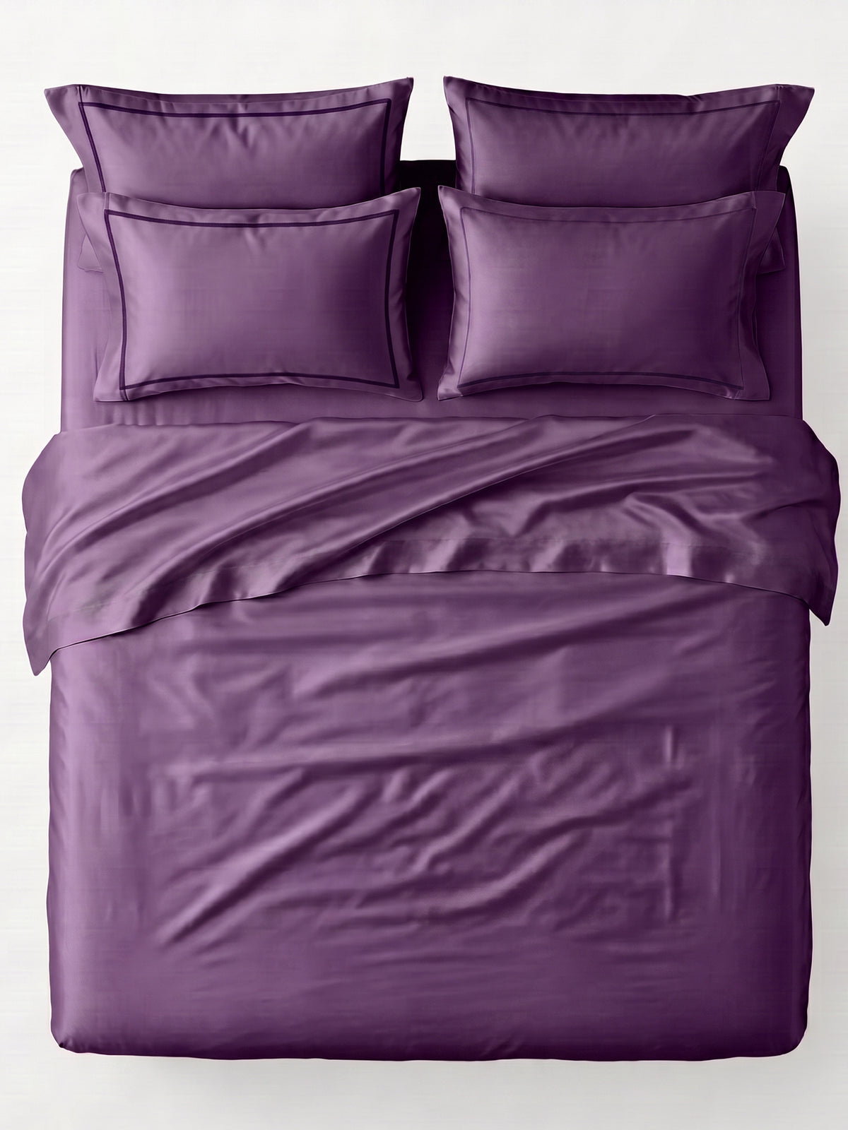 LABHAM 400TC 100% Bamboo King Size Bedsheet Set wit 2 Matching Pillow Covers - Cooling, Ultra Soft & Breathable - Purple