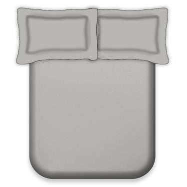 600TC- 100% Pure Cotton Solid Bedsheet Set (Silver)