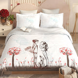 Pearl White Sketch Love Garden Print