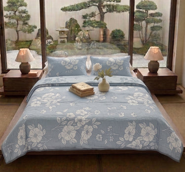 Egyptian Cotton King Bedcover With 2 Pillow Covers And Multipurpose Bag