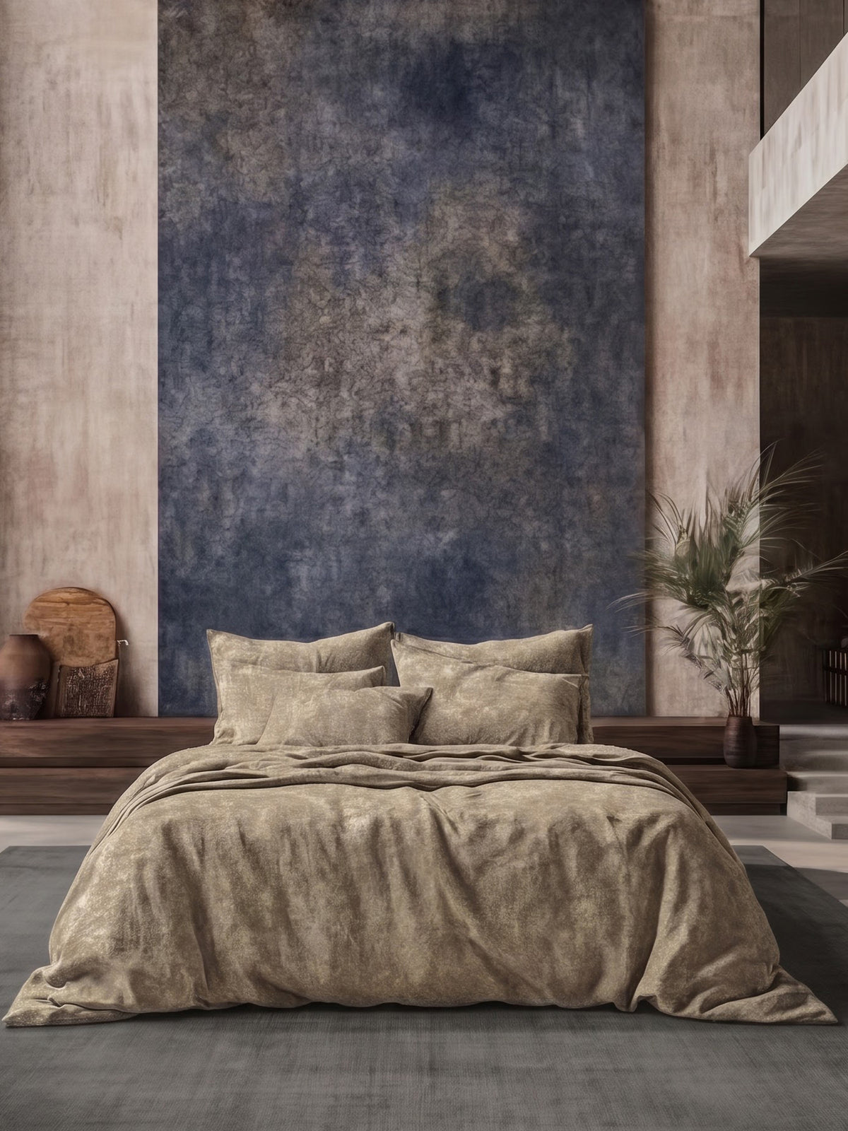 LABHAM Acid Wash 200TC Natura Soft Bedsheet Set With 2 Matching Pillow Covers - King Size