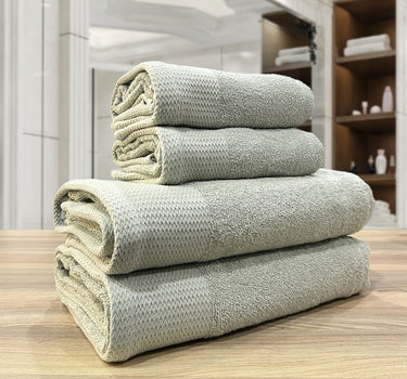 Celebration 4Pc Towel Set - 500GSM 2Pc Bath Towels & 2Pc Hand Towels (Pistachio)