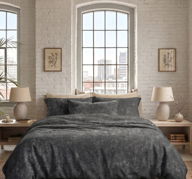 Acid Wash 200TC Natura Soft Bedsheet Set With 2 Matching Pillow Covers - King Size