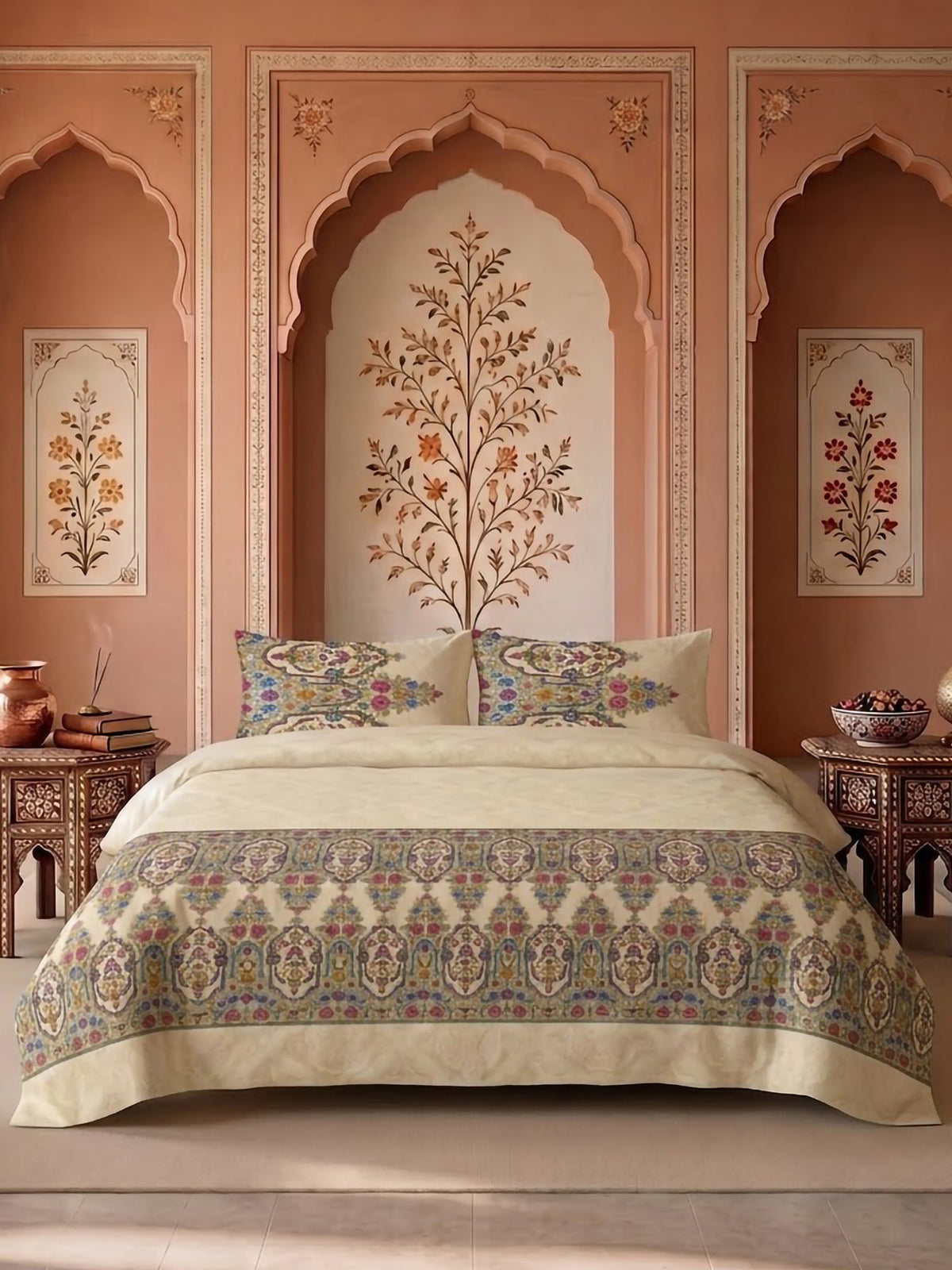 LABHAM Heritage 200TC Natura Soft Bedsheet Set With 2 Matching Pillow Covers - King Size