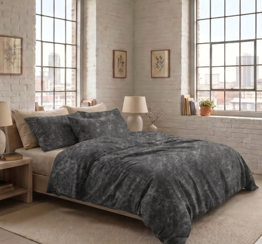 Acid Wash 200TC Natura Soft Bedsheet Set With 2 Matching Pillow Covers - King Size
