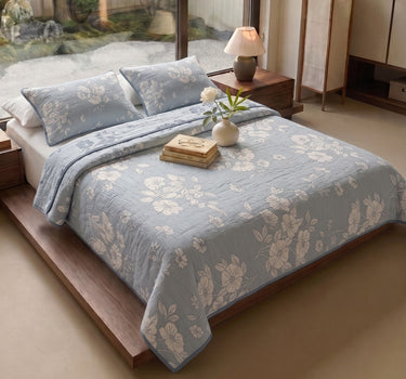 Egyptian Cotton King Bedcover With 2 Pillow Covers And Multipurpose Bag