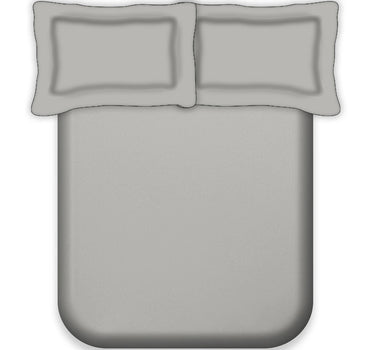 600TC Luxury King Size Pure Cotton Solid Bedsheet Set (Silver)
