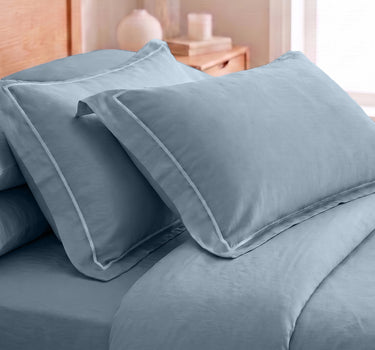 LABHAM 400TC 100% Bamboo King Size Bedsheet Set wit 2 Matching Pillow Covers - Cooling, Ultra Soft & Breathable - Blue