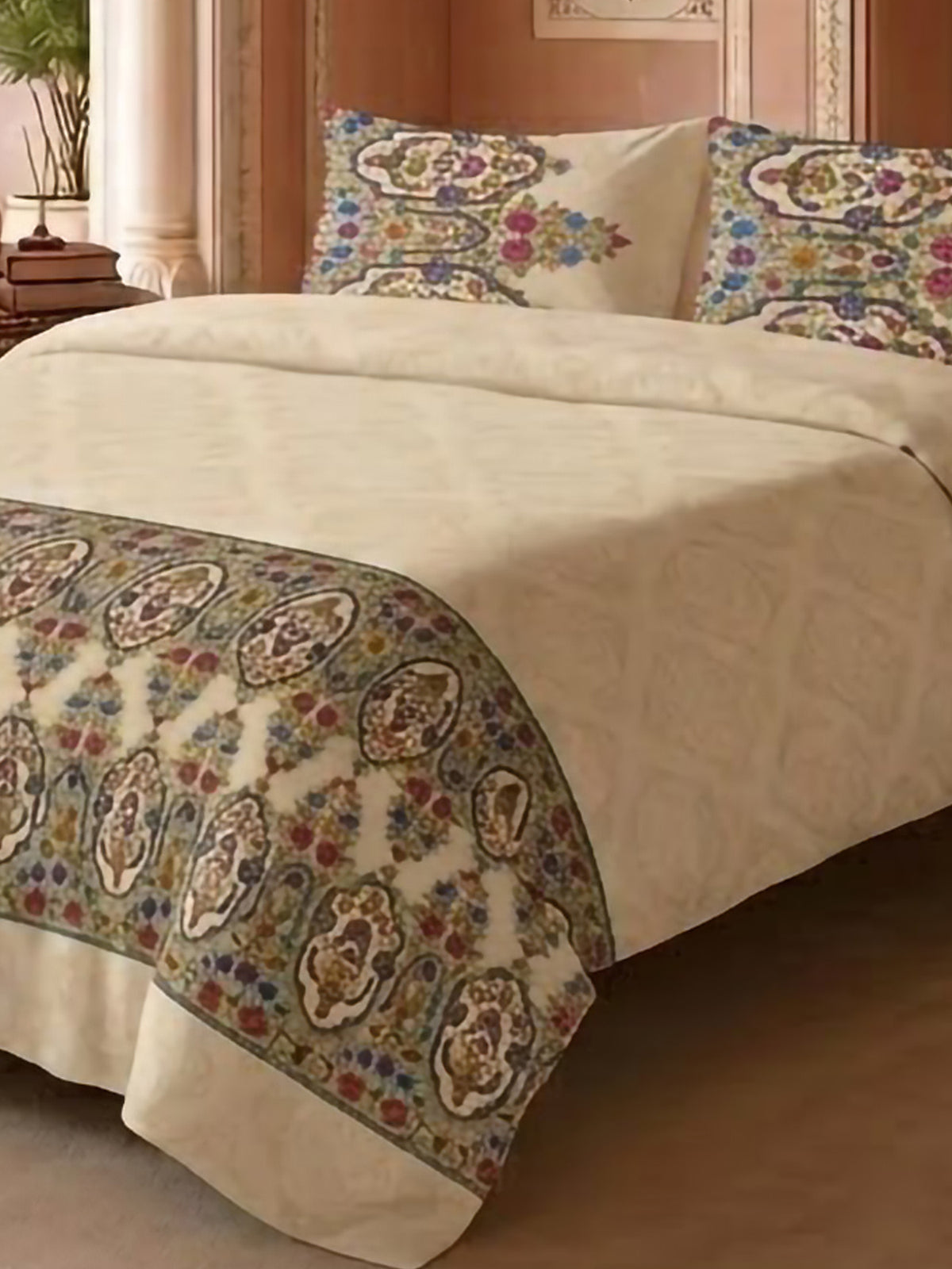 LABHAM Heritage 200TC Natura Soft Bedsheet Set With 2 Matching Pillow Covers - King Size