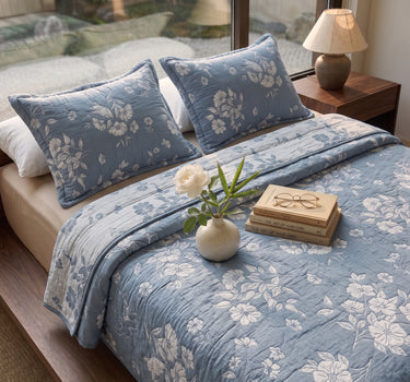 Egyptian Cotton King Bedcover With 2 Pillow Covers And Multipurpose Bag