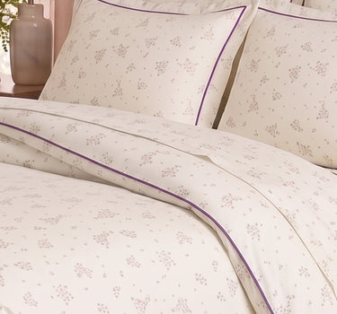 LABHAM Hemline 500TC 100% Cotton Printed King Size Bedsheet Set with 2 Matching Pillow Covers - King Size ( Mauve Meadow )