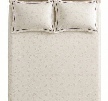 LABHAM Hemline 500TC 100% Cotton Printed King Size Bedsheet Set with 2 Matching Pillow Covers - King Size ( Mauve Meadow )