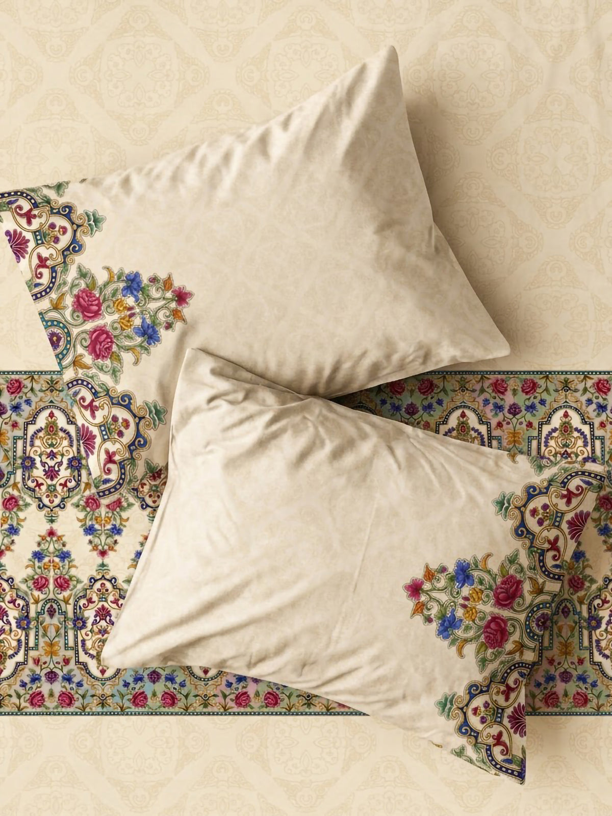 LABHAM Heritage 200TC Natura Soft Bedsheet Set With 2 Matching Pillow Covers - King Size