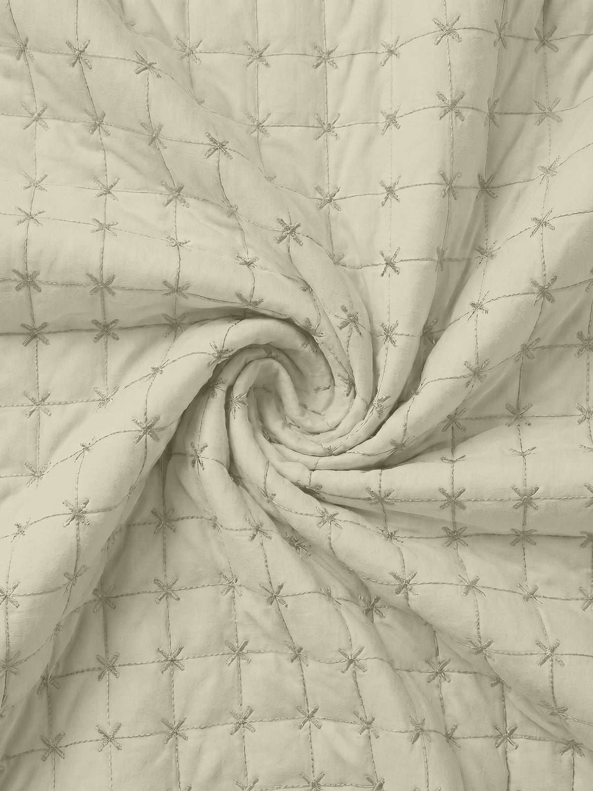 SOLACE 300GSM Cross Stitch Embroidered Quilt Bed Cover Set with 2 Pillow Covers – King Size