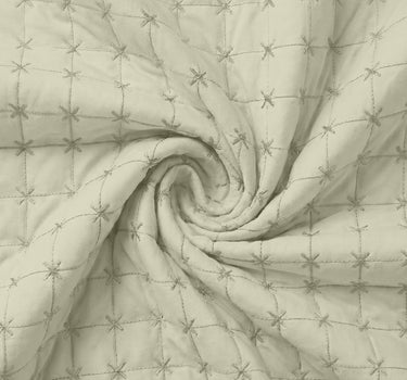 SOLACE 300GSM Cross Stitch Embroidered Quilt Bed Cover Set with 2 Pillow Covers – King Size