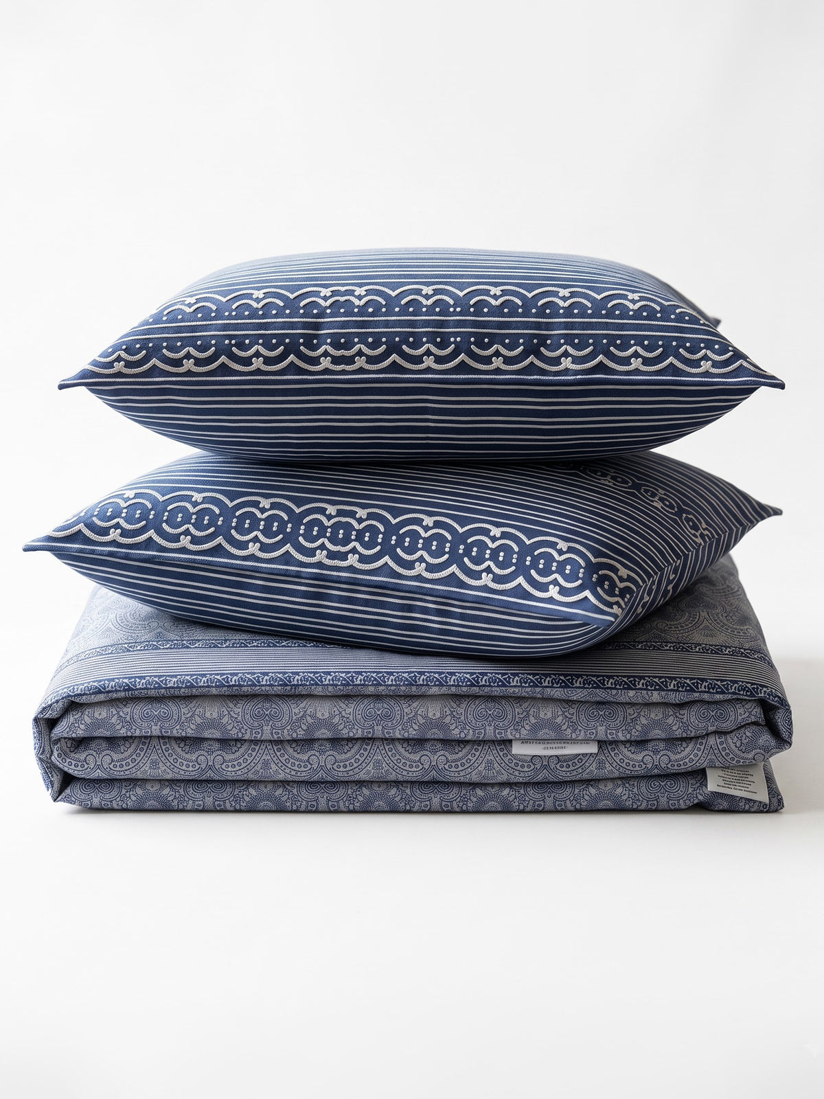 LABHAM Indigo 200TC Natura Soft Bedsheet Set With 2 Matching Pillow Covers - King Size