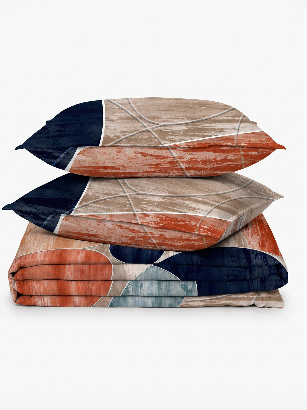 LABHAM Abstract 200TC Natura Soft Bedsheet Set With 2 Matching Pillow Covers - King Size