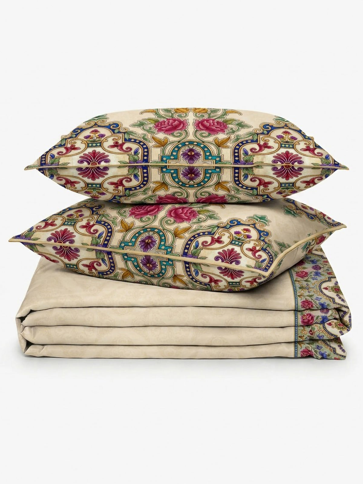LABHAM Heritage 200TC Natura Soft Bedsheet Set With 2 Matching Pillow Covers - King Size