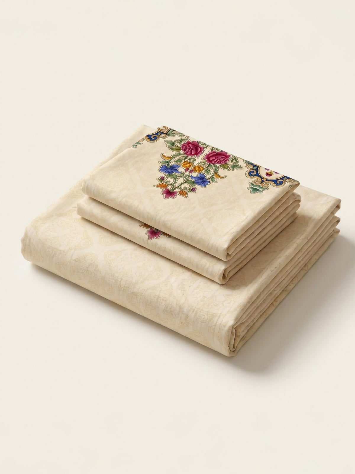 LABHAM Heritage 200TC Natura Soft Bedsheet Set With 2 Matching Pillow Covers - King Size