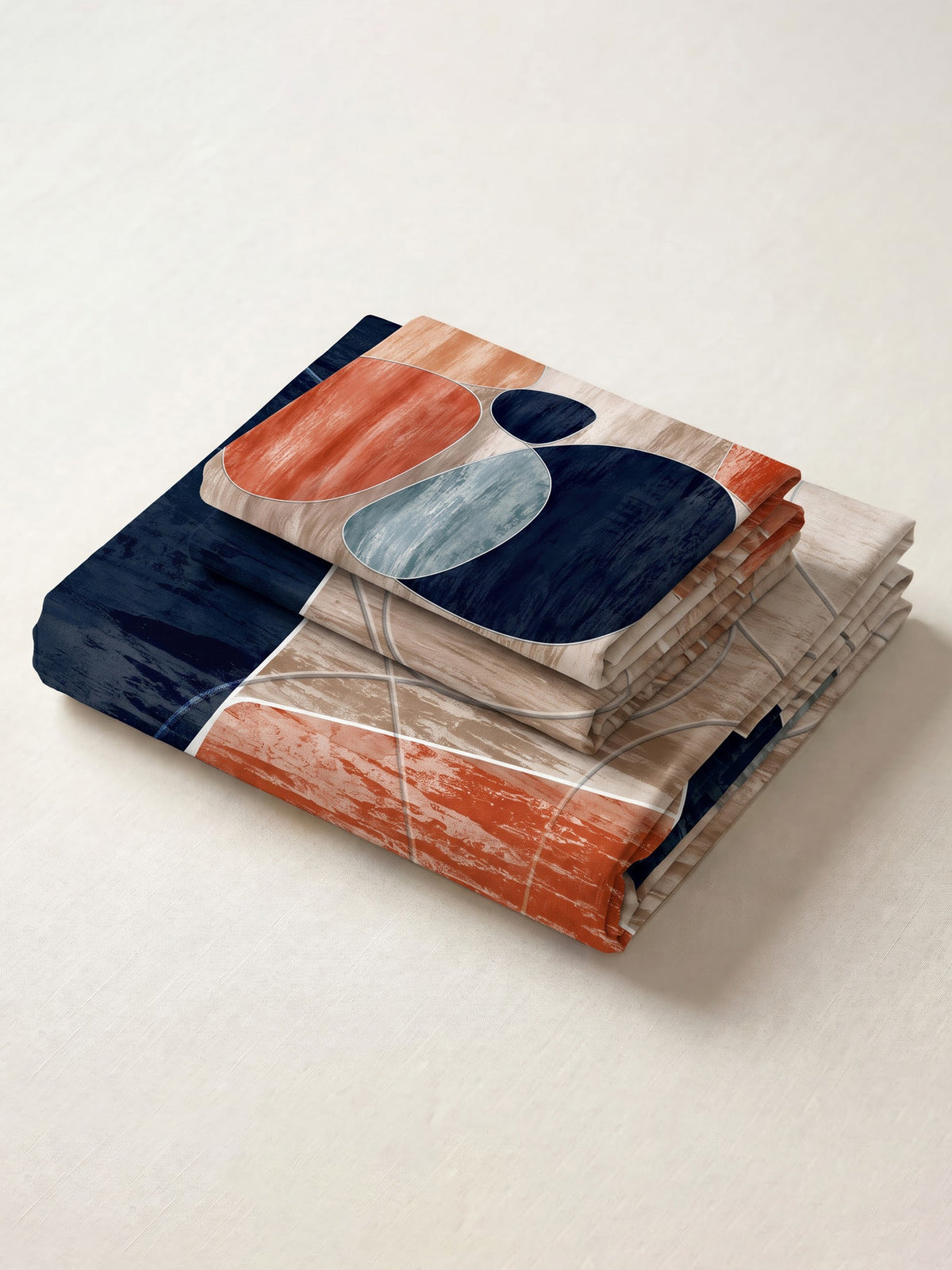LABHAM Abstract 200TC Natura Soft Bedsheet Set With 2 Matching Pillow Covers - King Size