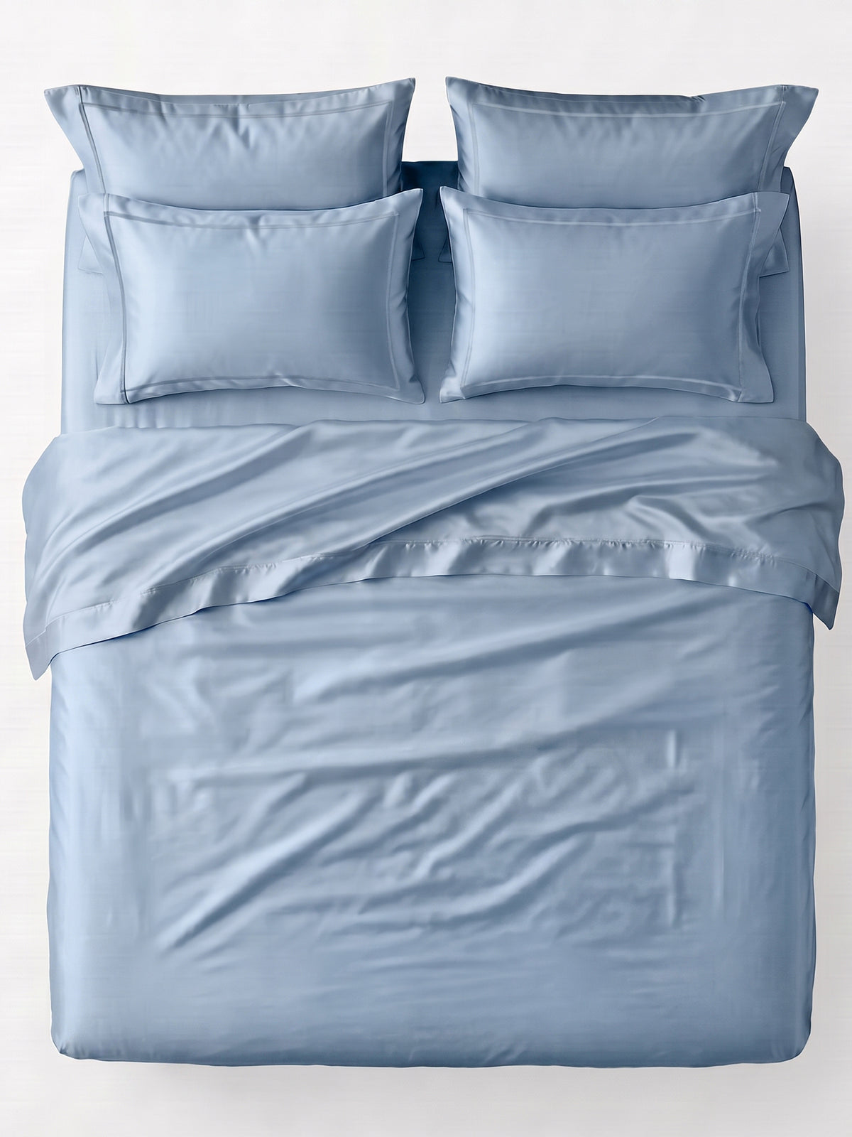 LABHAM 400TC 100% Bamboo King Size Bedsheet Set wit 2 Matching Pillow Covers - Cooling, Ultra Soft & Breathable - Blue