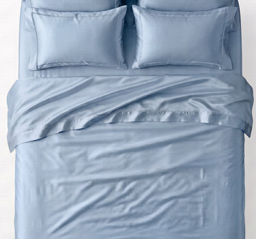 LABHAM 400TC 100% Bamboo King Size Bedsheet Set wit 2 Matching Pillow Covers - Cooling, Ultra Soft & Breathable - Blue