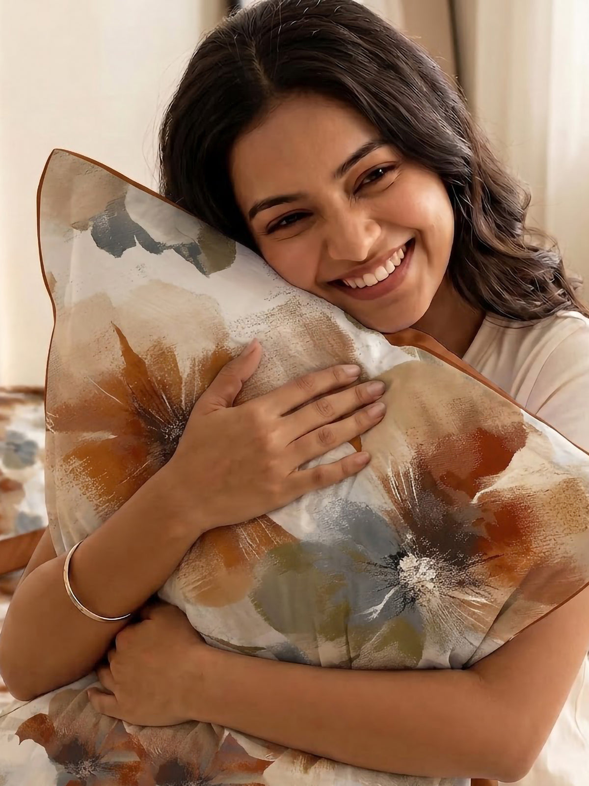 LABHAM Flora Fauna 200TC Natura Soft Bedsheet Set With 2 Matching Pillow Covers - King Size