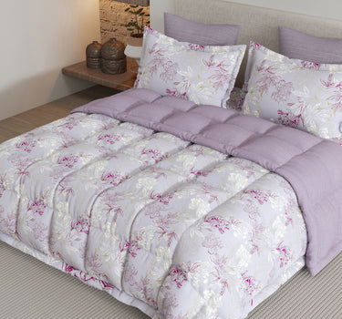 LABHAM - Daylight AC Comforter Bedding Set with Double bedsheet and 2 Pillow Covers - Queen Size (Dusty Lavender)